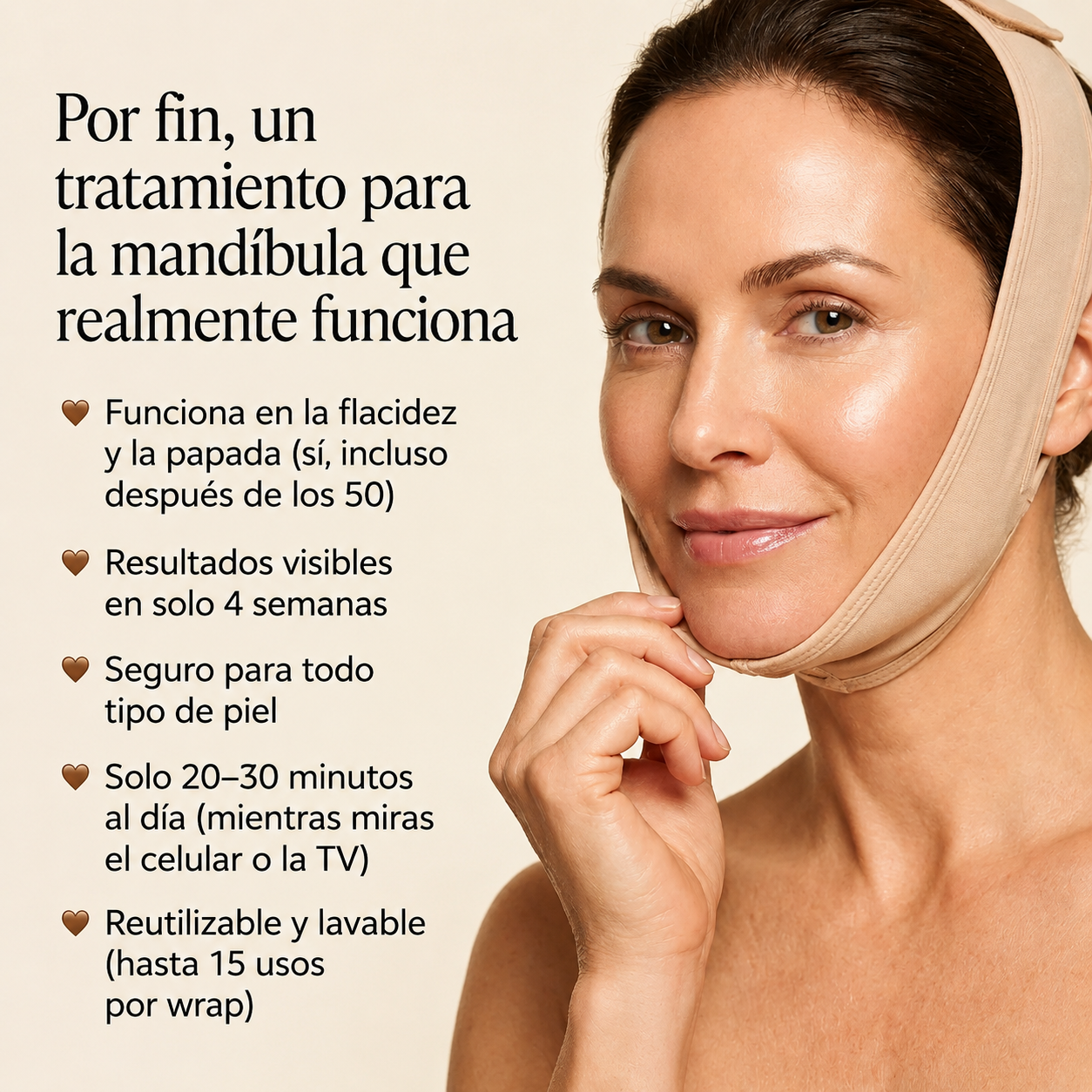 Envoltura facial de colágeno para esculpir el rostro