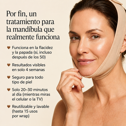 Envoltura facial de colágeno para esculpir el rostro