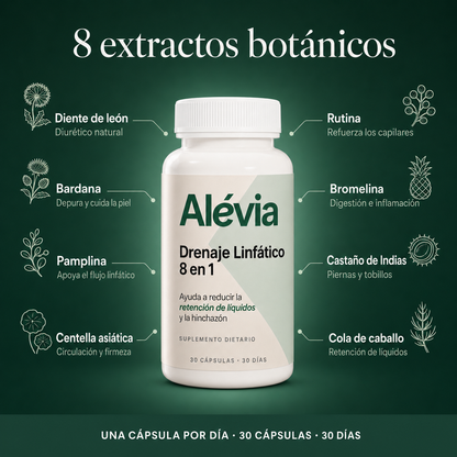 Alévia® — Drenaje Linfático 8 en 1 | Hinchazón y retención de líquidos