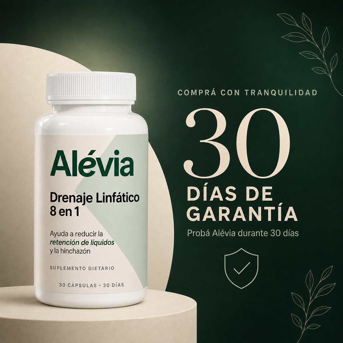 Alévia® — Drenaje Linfático 8 en 1 | Hinchazón y retención de líquidos