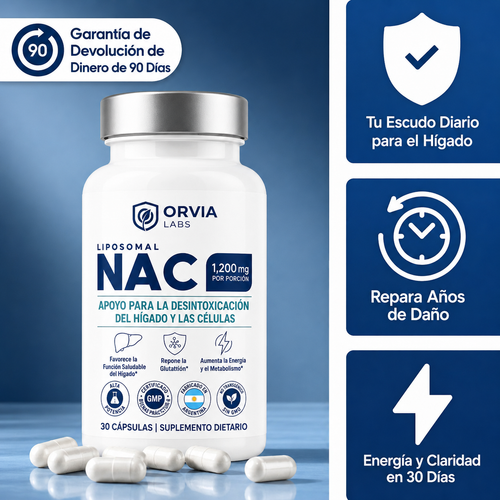 NAC liposomal: apoyo para la desintoxicación hepática y celular.
