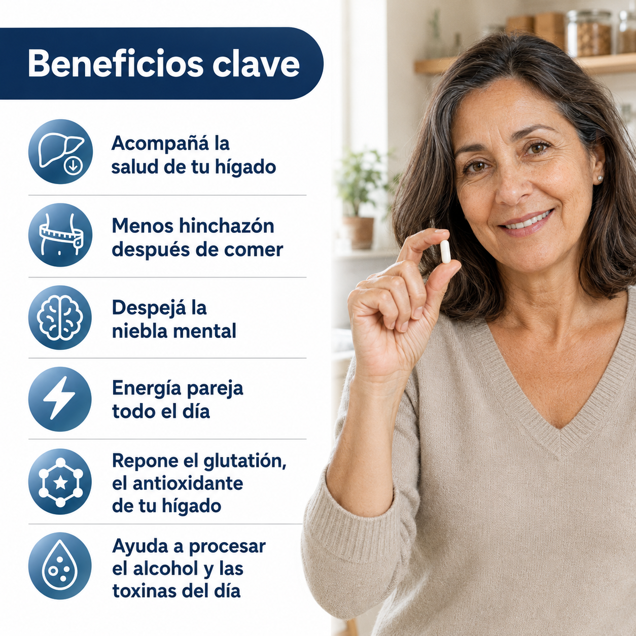 NAC liposomal: apoyo para la desintoxicación hepática y celular.